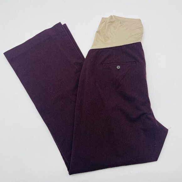 Ann Taylor LOFT Maternity Womens Size 14M Full Panel Boot Leg Dress Pants Purple - Picture 1 of 5
